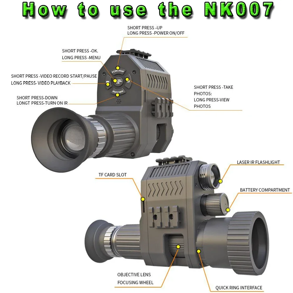 Megaorei NK007plus 200-400M أح - مراجعة Outdoor Hunting Digital Night Vision وسعره